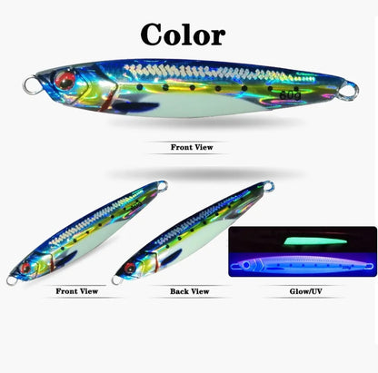 Metal Jigs 60g Glow Luminico exelente para pesca Surf Casting de costa y Pesca embarcada